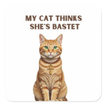 バステットキャット古代プレミアムステッカー金ゴールドアンク