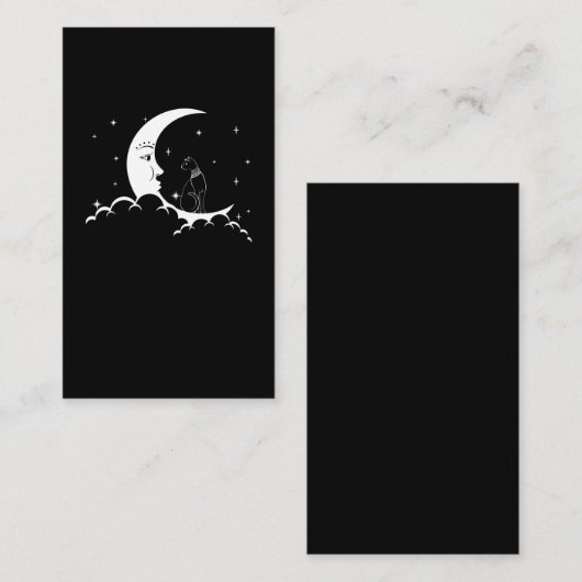 バステトエンシェントエジプトキャットゴシックムーンクレセント 名刺 (正面/裏面)