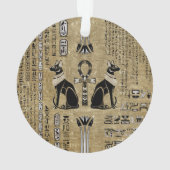 バステト – エジプト猫とアンク十字 オーナメント (裏面)