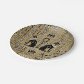 バステト – エジプト猫とアンク十字 ペーパープレート (アングル)