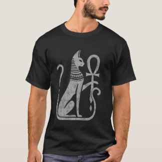 バステト 猫 女神 古代 エジプト アンク 加工 Tシャツ