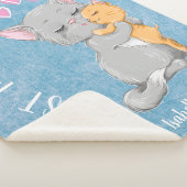 バストママ誕生日ギフトピンクハートかわいい猫ファミリー シェルパブランケット (3/4)