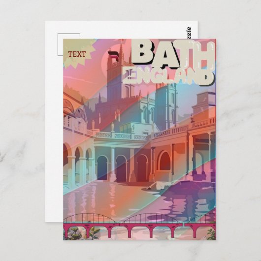 バストラベルプリントイングランドギフトヴィンテージはがきT ポストカード (正面/裏面)