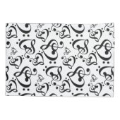 バストレブルクレフ、 音符記号ハート音符パターン 枕カバー (裏面)