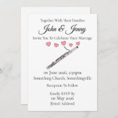 バストーン結婚式招待状バストニストミュージシャン 招待状 (正面/裏面)