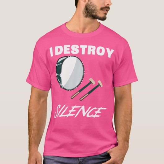バスドラおもしろいムシャツ – I Destroy Silence New Year Tシャツ (正面)