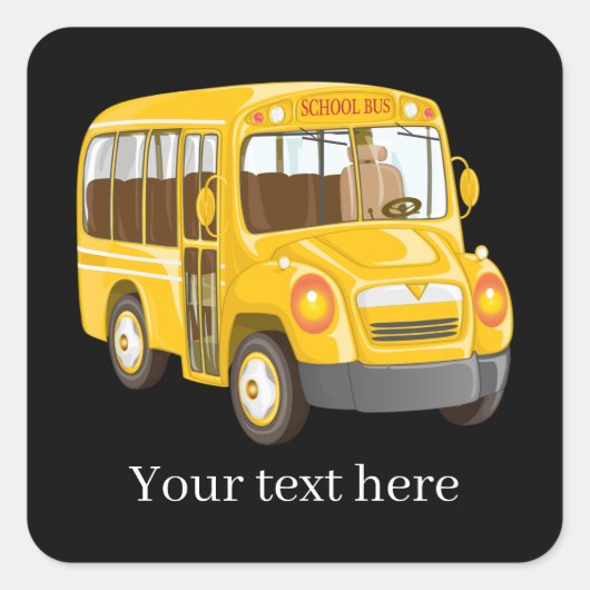 バスドライカッコいいバの追加文字 スクエアシール (正面)