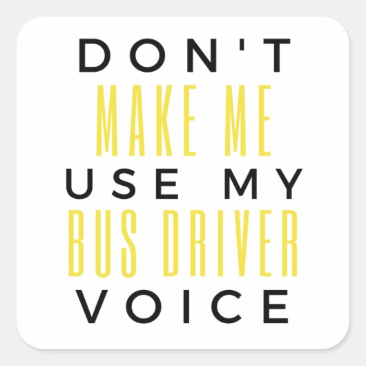 バスドライバのVoice Blを使用しない スクエアシール (正面)