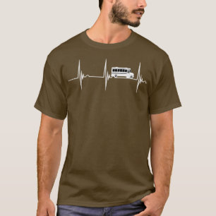 バスドライバオーバーハートビートEKGパルスカッコいいバスドライブ Tシャツ