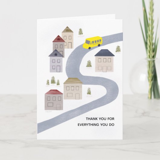 バスドライバクリスマスサンキュースクール先生 カード (正面)