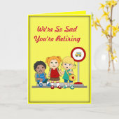 バスドライバーの退職カード カード (黄色い花)