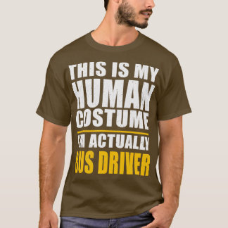 バスドライバー衣装コーチバスヒューマンユーモア Tシャツ