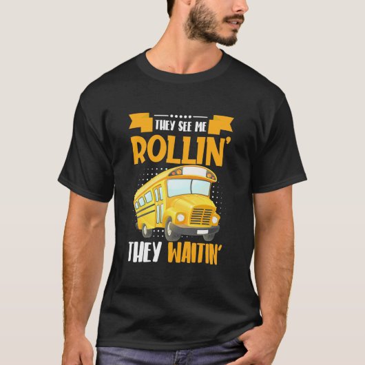 バスドライバ表示するロールイン Tシャツ (正面)
