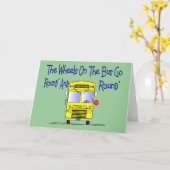 バスドライバ「バス上の車輪」 カード (黄色い花)