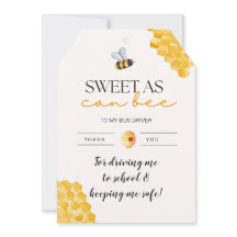 バスドライバSweet As Can Beeサンキューカード