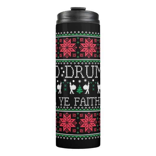 バスドラムドラマーのクリスマス醜いセーターギフト タンブラー (正面)