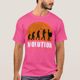 バスドラムラバーシャツ人間おもしろいの進化ギフト Tシャツ