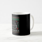 バスドラム醜いクリスマスセーター コーヒーマグカップ (正面右)