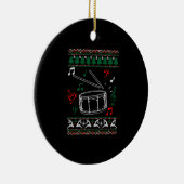 バスドラム醜いクリスマスセーター セラミックオーナメント (右)