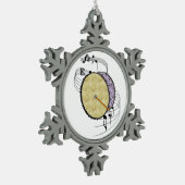 バスドラム スノーフレークピューターオーナメント (左)