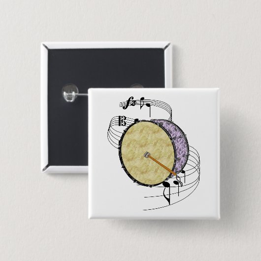 バスドラム 缶バッジ (正面&裏面)