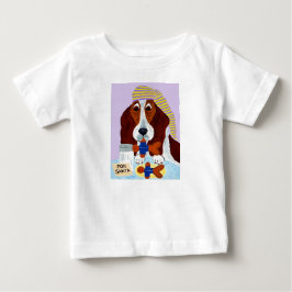 バスハウンドがサンタのクッキーを盗む ベビーTシャツ