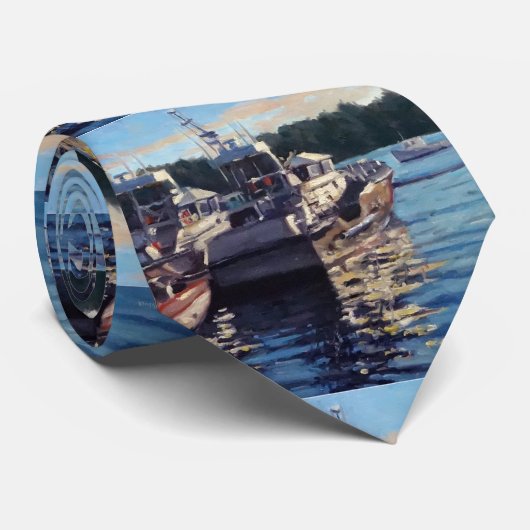 バスハーバークラシック魚釣りボートアート ネクタイ (ロール)