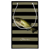 バスフィッシュアウトドアホビーメンズ誕生日 パーソナライズされた スモールペーパーバッグ (裏面)