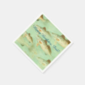 バスフィッシュパターン スタンダードカクテルナプキン (角)