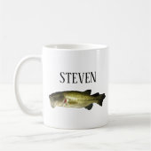 バスフィッシュパーソナライズされたコーヒーマグ コーヒーマグカップ (左)
