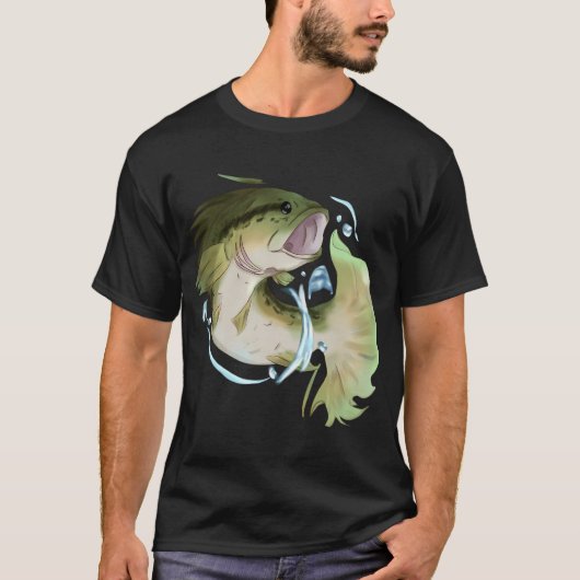 バスフィッシュ (グリーン版) Tシャツ (正面)