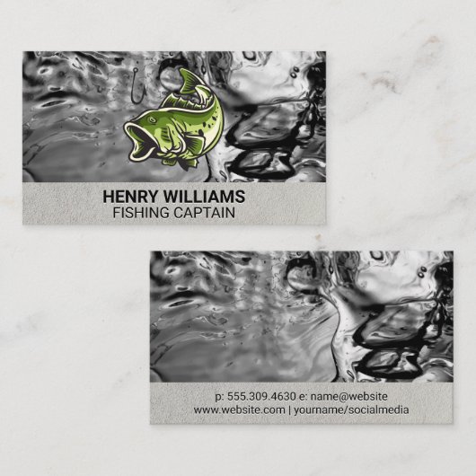 バスフィッシュ | 水 名刺 (正面/裏面)