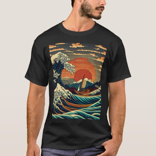 バスフィッシングの父の日 アメリカ国旗 Tシャツ (正面)