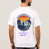 バスフィッシングクラブ レトロな夕日 Tシャツ (裏面)