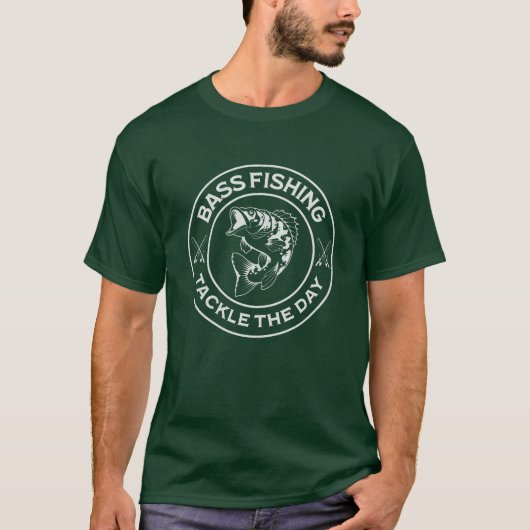バスフィッシング - 一日を釣り尽くせ Tシャツ (正面)
