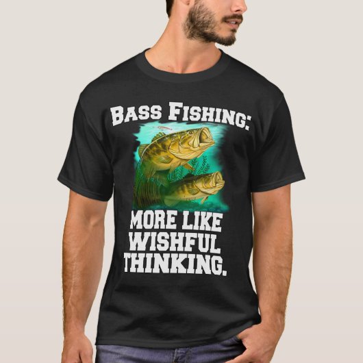 バスフィッシング: 願望 Tシャツ (正面)