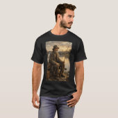 バスフィッシング 7月4日 魚 アメリカ国旗 B Tシャツ (正面フル)