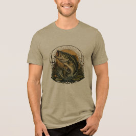 バスフィッシングTシャツ | ラージマウスバス釣りTシャツ トライブレンドＴシャツ