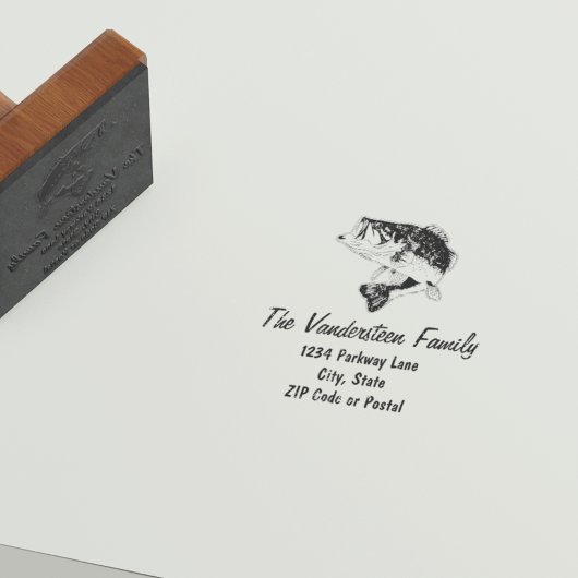 バスフィッ素朴グスポーツファミリー名返却切手 ラバースタンプ