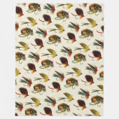 バスフライ魚釣り フリースブランケット (正面)