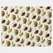 バスフライ魚釣り フリースブランケット (正面(横))