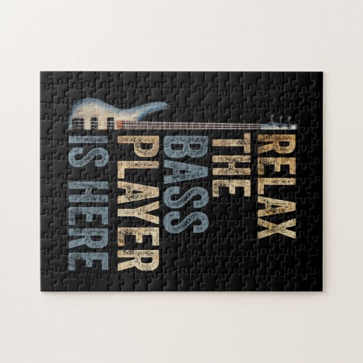 バスプリラックスレイヤーはここにいるギタリスト楽器 ジグソーパズル (横)