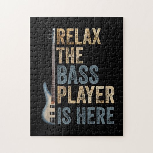 バスプリラックスレイヤーはここにいるギタリスト楽器 ジグソーパズル (縦)