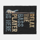 バスプリラックスレイヤーはここにいるギタリスト楽器 フリースブランケット (正面(横))