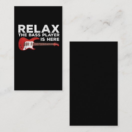 バスプレーおもしろいヤー引用文ベースシストミュージシャン 名刺 (正面/裏面)