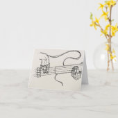 バスプレーヤーのグリーティングカードのスケッチ カード (黄色い花)