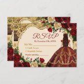 バスペインのルグンディフローラ15ア素朴ニョスRSVP サンキューカード (正面/裏面)