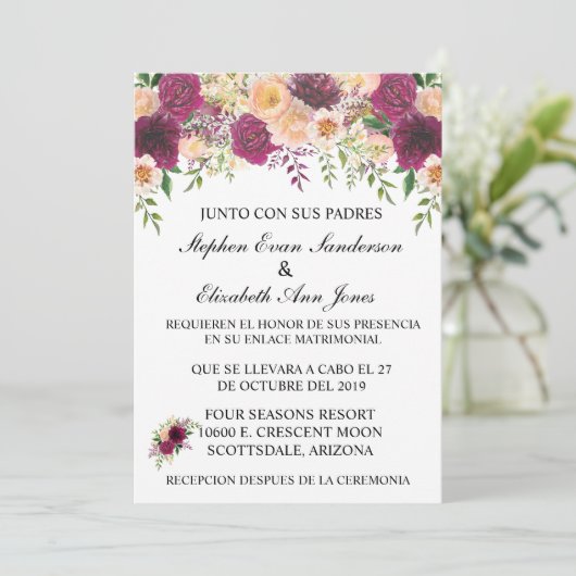 バスペインのル結婚グンディローザ赤面フローラ 招待状 (スタンド正面)