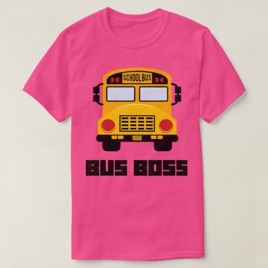 バスボスおもしろいイエロースクールバスドライバー3 Tシャツ (デザイン正面)