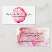 バスボムグリーンサークルウォーターカラーブラシピンク 名刺 (正面/裏面)